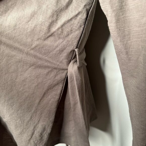 Bagatelle Draped Tie-Front Cardigan Long line Asymmetrical LagenLook medium - Picture 3 of 9